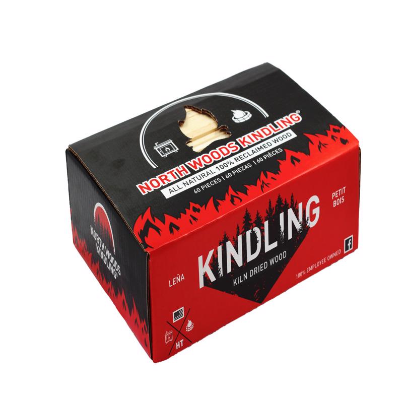 North Woods Kindling 7 lb Fire Starter Firewood Sticks, Easy Lighting, Kiln Dried, Reclaimed Wood, Perfect for Camping, Campfires, Bonfires, Wood Stoves, Fireplaces, 60 Count