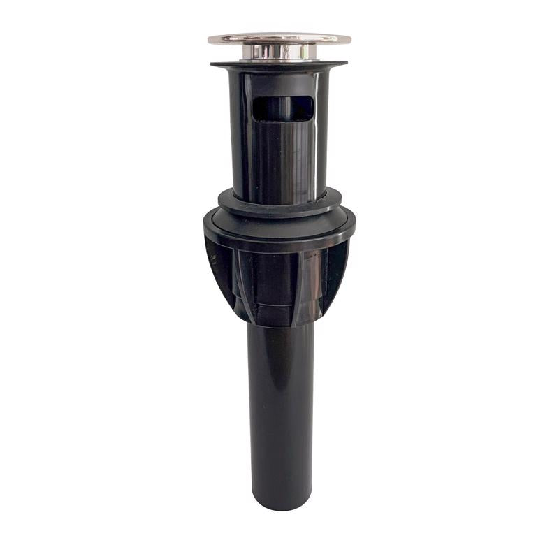 Keeney K820-72BN 1-1/4-in Plastic Push Button Sink Bathroom Drain with Overflow, Brushed Nickel