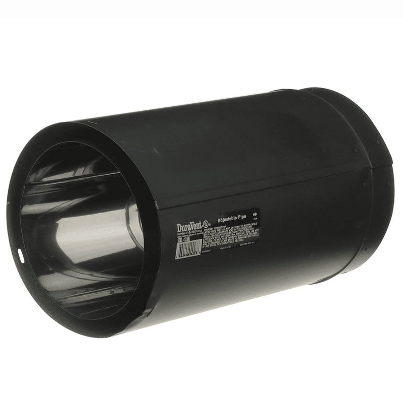 DuraVent DVL 6DVL-12ADJ Galvanized Steel/Stainless Steel Adjustable Double Wall Wood Burning Stove Pipe Connector to Vent Smoke/Exhaust, Black