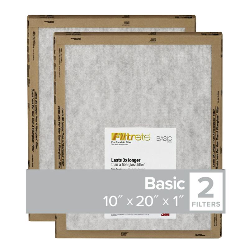 3M Filtrete 10 In. x 20 In. x 1 In. Basic MPR Flat Panel Furnace Filter, MERV 2 (2-Pack) Pack of 24 FPL07-2PK-24