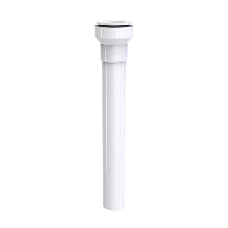 Keeney Insta-Plumb 1-1/2 in. x 12 in. Extension Tube - Connects to 1-1/2 in. O.D. Plastic Tube - Push Fit System, White