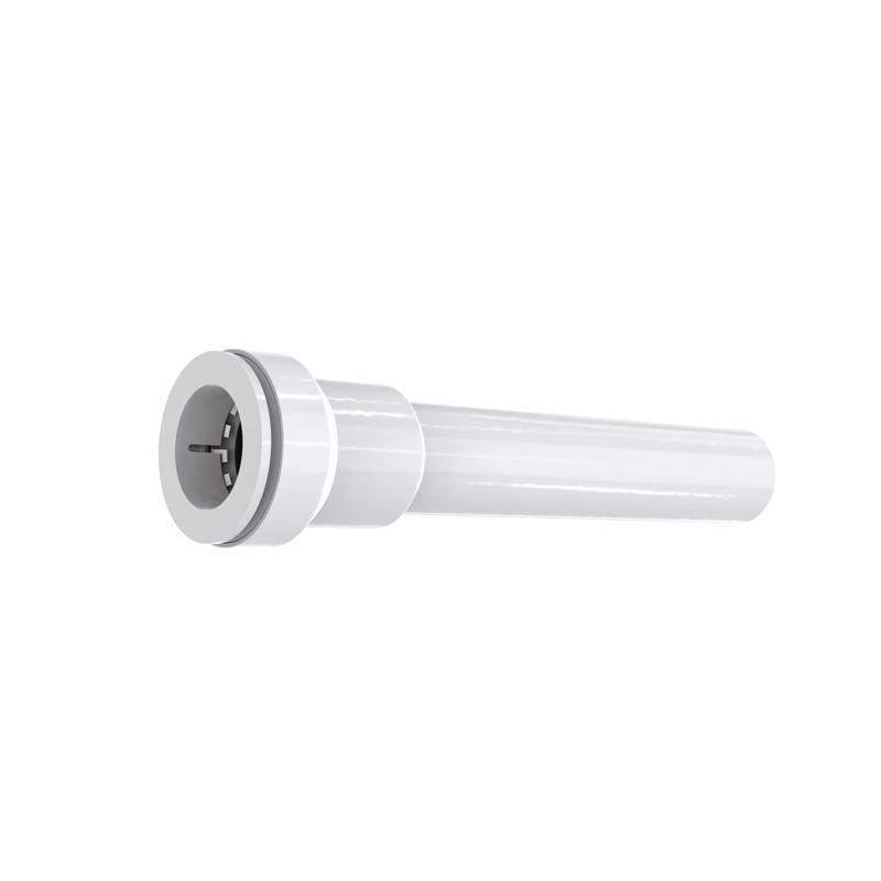 Keeney Insta-Plumb 1-1/4 in. x 8 in. Extension Tube - Connects to 1-1/4 in. O.D. Plastic Tube - Push Fit System, White