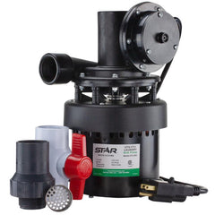 Star STL001 Automatic Utility/Laundry Sink Pump (1/3 HP) Mounts Directly Under Sink Tub, Heavy-Duty Thermoplastic, 115V, Includes Drain Screen, Check Valve & Ball Valve