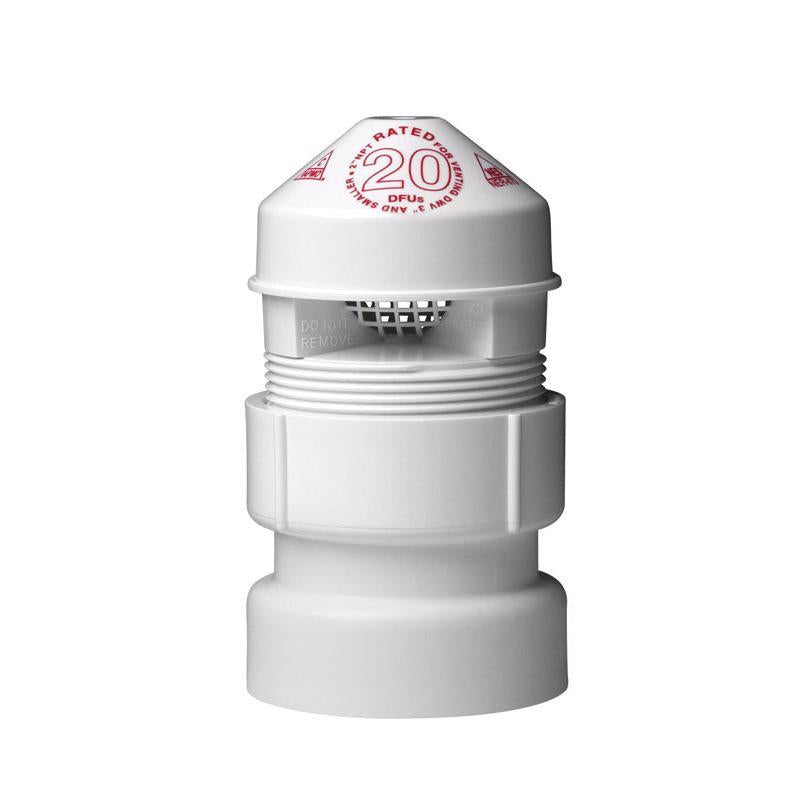 Oatey 39016 Air Admittance Valve with Straight PVC Schedule 40 Adapter Sure-Vent 1.5 in x 2 in. 160 Branch, 24 Stack DFU Capacity