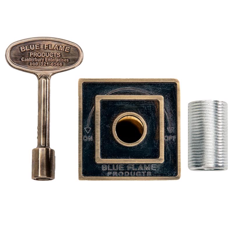Blue Flame Dks.0404 Universal Square Flange and Key, Antique Brass, 3 Inch