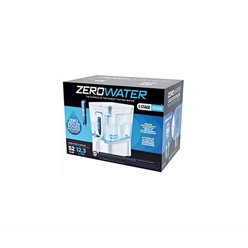ZeroWater 52-Cup Ready-Read 5-Stage Water Filter Pitcher Dispenser with Five Stage 0 TDS Zero Water Filter – IAPMO Certified to Reduce Metals, Chlorine, Lead, Chromium, and Forever Chemicals PFOA/PFOS