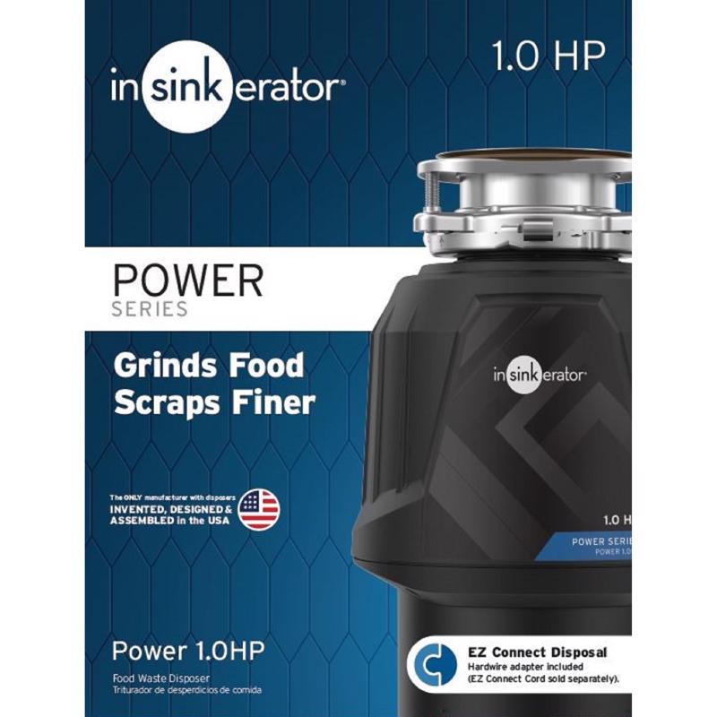 InSinkErator Power 1HP, 1 HP Garbage Disposal, Power Series EZ Connect Continuous Feed Food Waste Disposer, Black