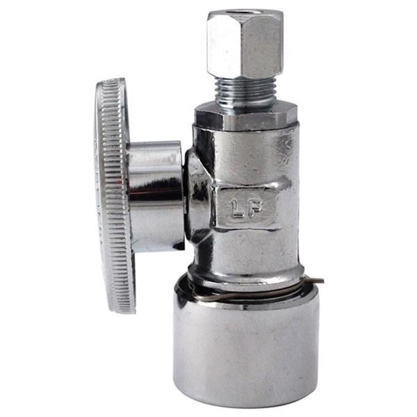 Plumb Pak K2636PCPO Quarter Turn Quick Lock Straight Valve 1/2 in. x 1/4 in, silver