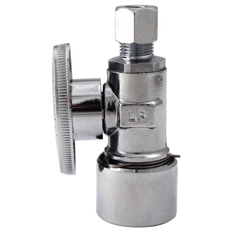Plumb Pak K2636PCPO Quarter Turn Quick Lock Straight Valve 1/2 in. x 1/4 in, silver