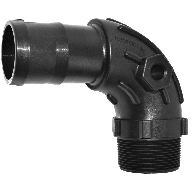 Green Leaf 4021801 1.5 in. Male x 1.5 in. Barb Polypropylene 90 deg Hose Elbow