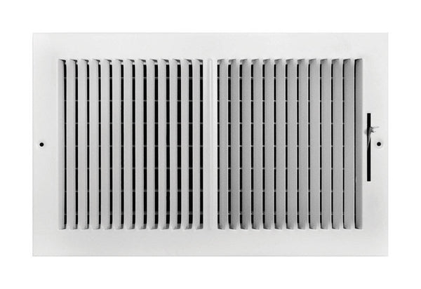 Truaire C102M 14X08(Duct Opening Measurements) 2-Way Supply Sidewall or Ceiling Register Grille, 14-Inch x 8-Inch, White-Powder Coated
