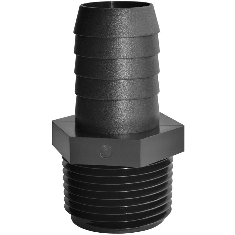 GREEN LEAF A1414P Pipe to Hose Adapter, Straight, Polypropylene, Black