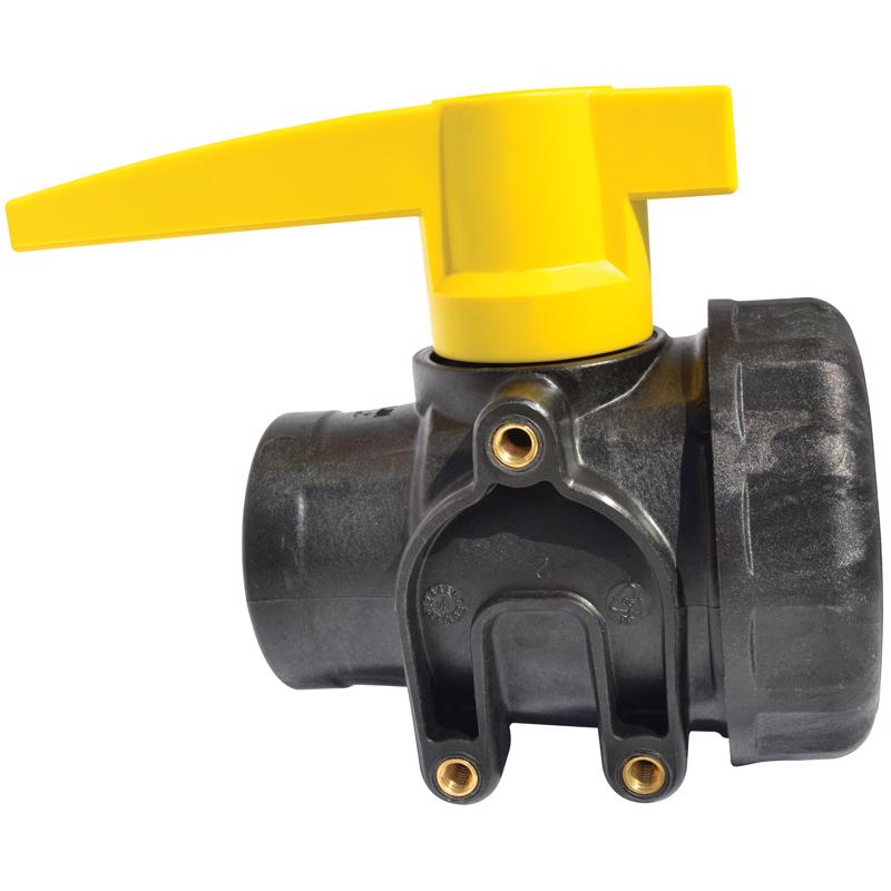 Green Leaf SU150E Polypropylene Single Union Ball Valve, Full Port, 1 1/2" NPT Female