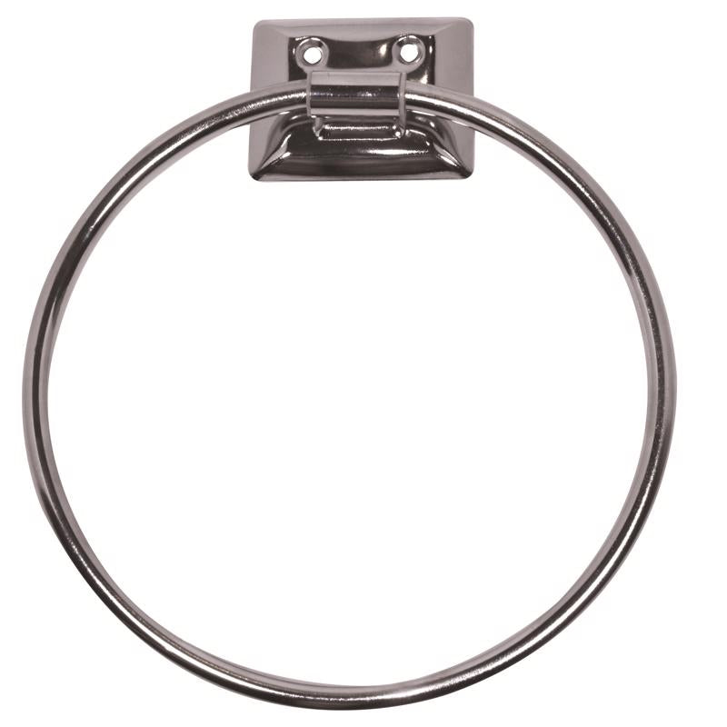 Decko 4025601 Chrome Silver Towel Ring Metal