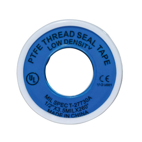 Weld-On 80315 Thread Seal Tape with PTFE, 1/2 inch by 260 inches, White