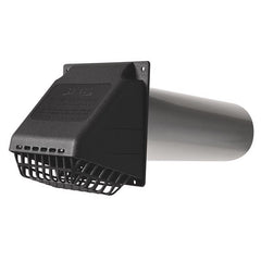 Deflecto Wide Mouth Dryer Vent Hood with Pipe, Bird Guard-Black RVHABLK4