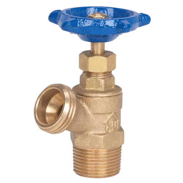 Homewerks VBDCONG4B Boiler Drain, Heavy Duty Contractor Grade, 3/4-Inch MIP and 1/2-Inch FIP, Brass