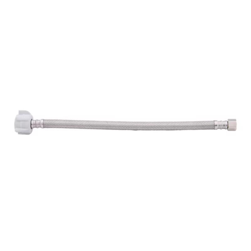 Brasscraft 4031060 0.375 x 0.875 x 12 in. Plumbshop Compression Ballcock Braided Stainless Steel Faucet Support