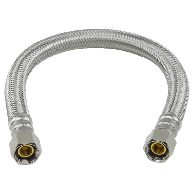 Brasscraft 4031084 0.375 x 0.375 x 12 in. Plumbshop Compression Braided Stainless Steel Faucet