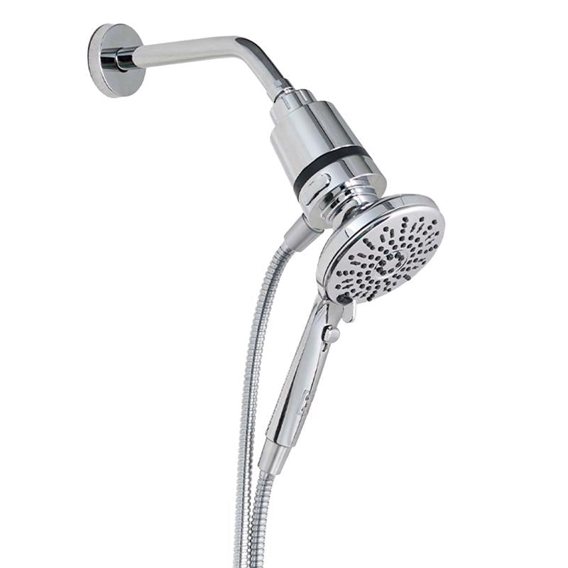 SEVENTY 5-Setting Magnetic Handheld Shower Head with Shower Filter and 59 Inch Hose in Chrome – Helps Reduce Chlorine and Impurities for Healthier Hair, Skin and Scalp, Easy to Install (12158)