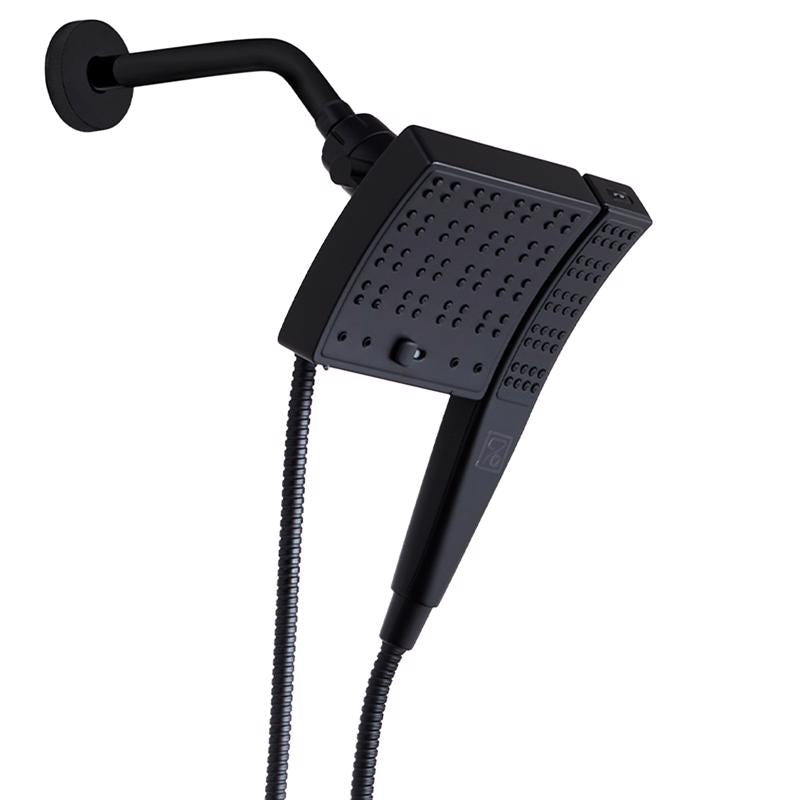 SEVENTY 3-Setting Dual Combo, Fixed and Handheld Showerhead in Matte Black (12163)