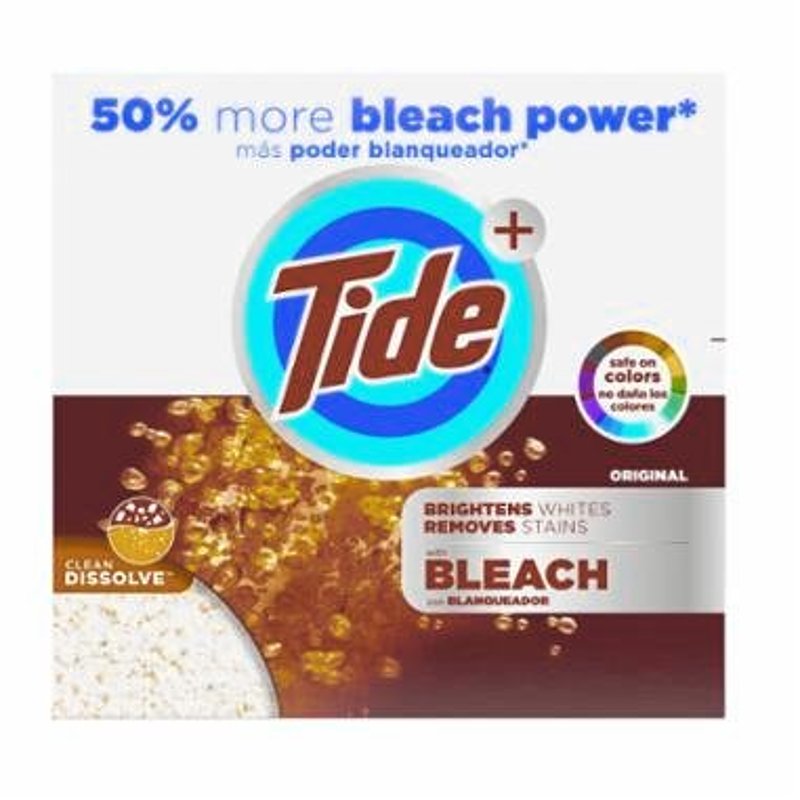 Tide plus Bleach Powder Laundry Detergent, Original, 144 oz, 89 loads