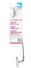 Decko Diamond 38120 chrome steel towel bar, 12 in, silver finish