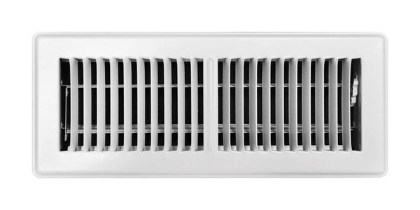 Tru Aire 4 in. H X 12 in. W 2-Way Powder Coat White Steel Floor Register C150MWT04X12 (5-Pack)