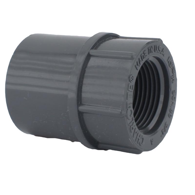 Charlotte Pipe Pvc-08101-1000ha Schedule 80 Female Pipe Thread Adapter, 1/2"