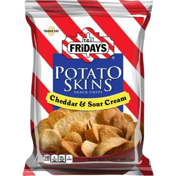 T.G.I. Friday's Poore Brothers Tgif Potato Skins With Cheddar And Sour Cream, 3-Ounces (Pack of 6) 444532
