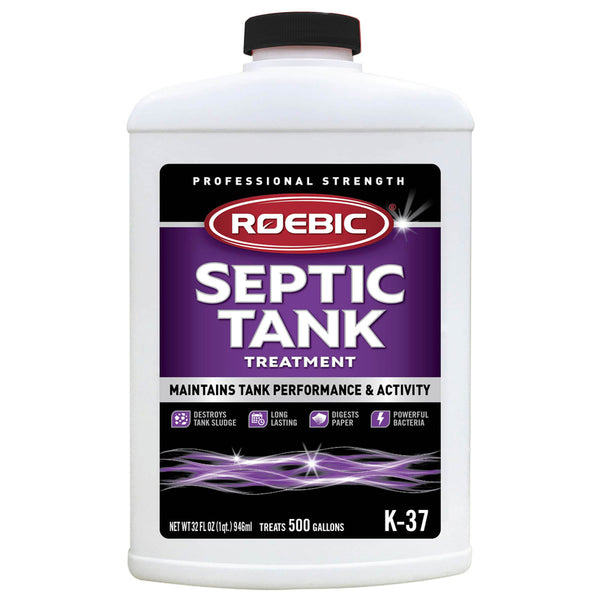Roebic K-37-Q Septic Tank Treatment: Removes Clogs, Environmentally Friendly Bacteria Enzymes, Safe for Toilets, 32 Fl Oz - Lasts 1 Year, 32 Ounces K-37-Q-4