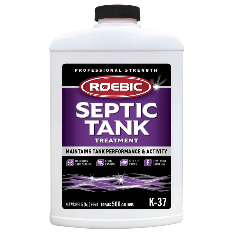 Roebic K-37-Q Septic Tank Treatment: Removes Clogs, Environmentally Friendly Bacteria Enzymes, Safe for Toilets, 32 Fl Oz - Lasts 1 Year, 32 Ounces