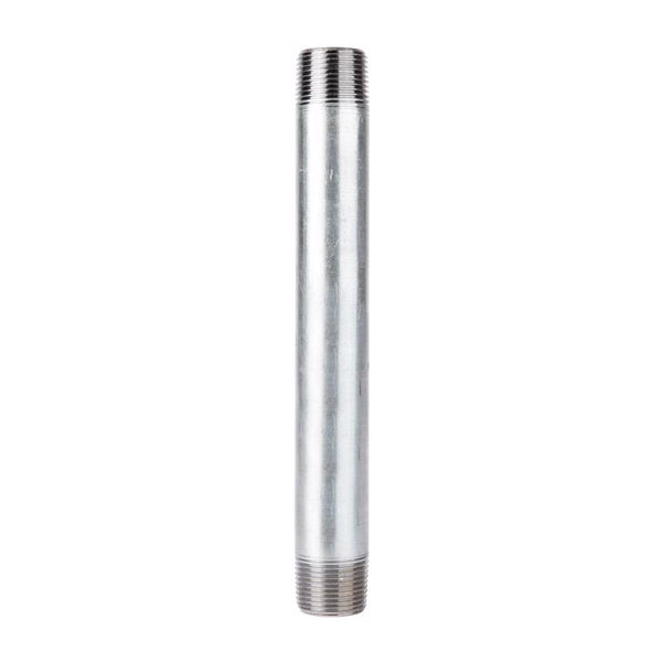 LDR Industries Southland, 1-1/2" x 10" 567-100HN Galvanized Steel Nipple, Black 303U112X10