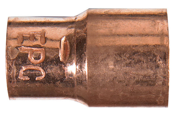 NIBCO 1/2 in. Sweat X 3/8 in. D Sweat Copper Coupling with Stop 1 pk W00730D
