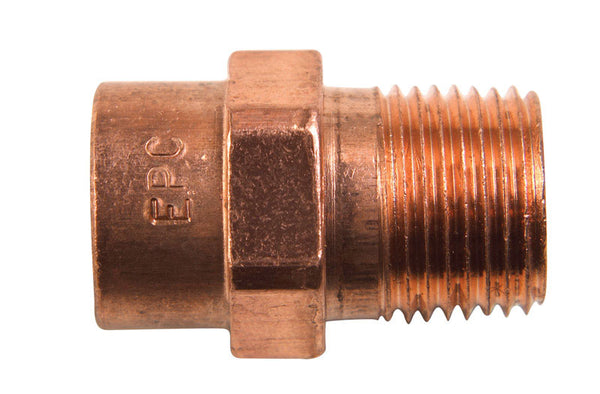 Nibco Reducing Adapter,Wrot Copper,1/2",CxMNPT W01230T