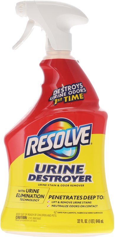Resolve Urine Destroyer Spray - Pet Stain and Odor Remover, Carpet Cleaner Solution for Cat and Dog Urine, 32 Fl Oz 19200-99487