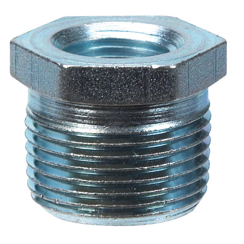 Billco 1/2 in. MPT 1/4 in. Dia. x 0.8 in. L MPT Galvanized Steel Hex Bushing