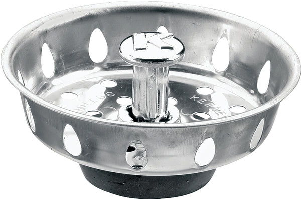 Plumb Pak PP820-25 PlumPak Replacement Sink Basket Strainer With Adjustable Post, Stainless Steel, 1-3/4", White