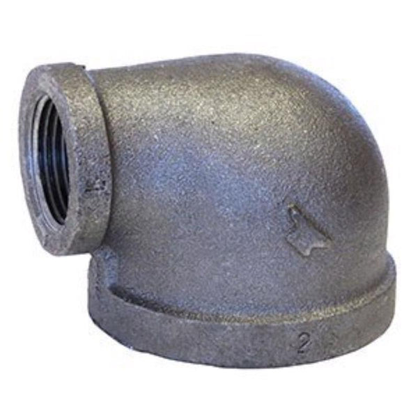 Anvil 8700125308, Malleable Iron Pipe Fitting, 90 Degree Elbow, 1/2'' x 3/8'' NPT Female, Galvanized Finish