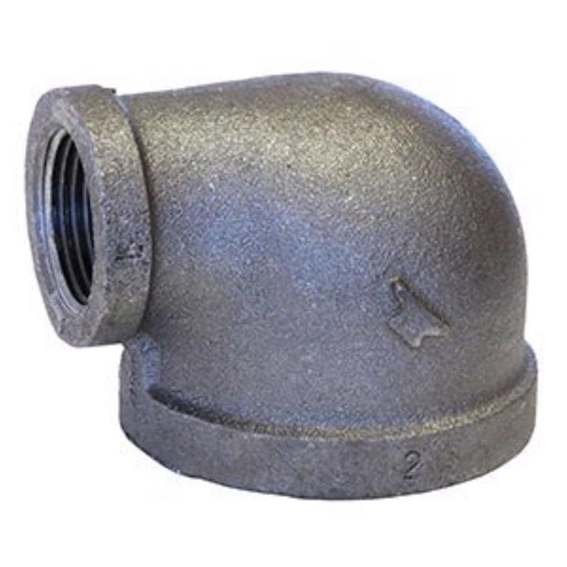 Anvil 8700125308, Malleable Iron Pipe Fitting, 90 Degree Elbow, 1/2'' x 3/8'' NPT Female, Galvanized Finish
