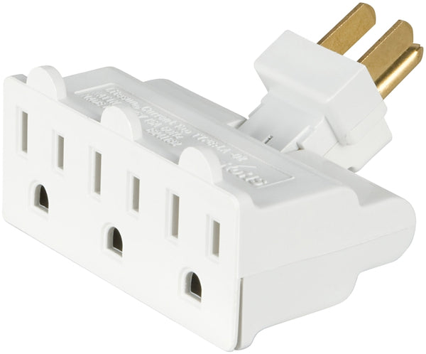 EATON Wiring 1192W-SP 15-Amp 2-Pole 3-Wire 125-Volt Swivel Three Outlet Tap, White