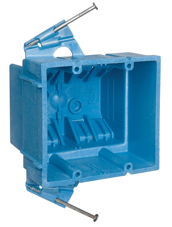Thomas & Betts Carlon BH235A Switch/Outlet Box, New Work, 2 Gang, 3-7/8-Inch Length by 4-1/8-Inch Width by 3-1/2-Inch Depth, Blue