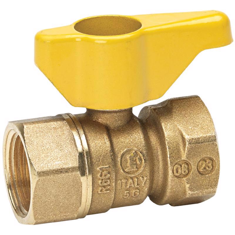 Homewerks VGV2LHB5B Gas Ball Valve x Female Thread, 1 Inch, Brass