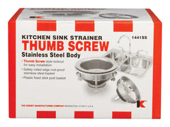 Plumb Pak, Stainless Steel Keeney 1441SS Sink Strainer Thumb Screw Style with Fixed Post Basket, Size