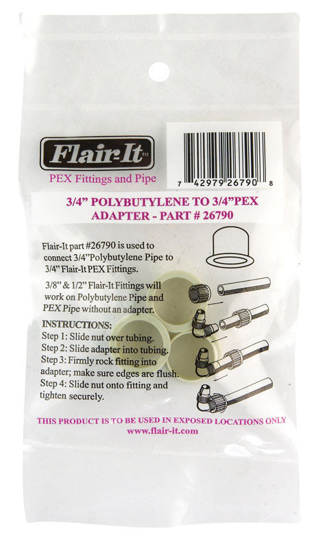 Flair-It 26790 Plastic PB Insert 06792, 0.75" Size, 3 Adapters in a Bag