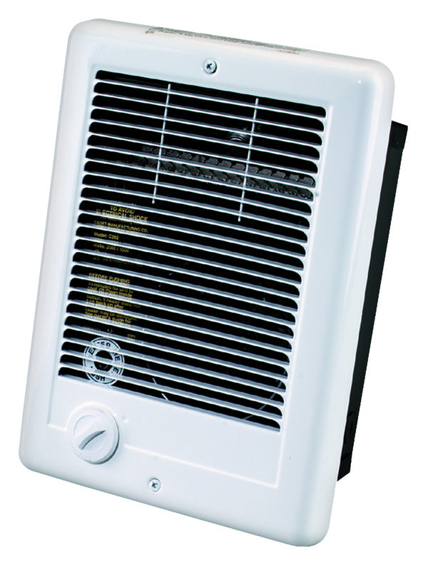 Cadet Com-Pak Electric Wall Heater Complete Unit With Thermostat (Model: CSC202TW, Part: 67507), 6825/5120 BTU, 240/208 Volt, 2000/1500 Watt, White