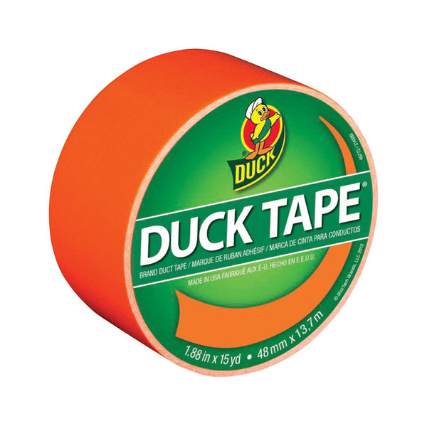 Duck Brand 1265019 Color Duct Tape, Neon Orange, 1.88 Inches x 15 Yards, Single Roll