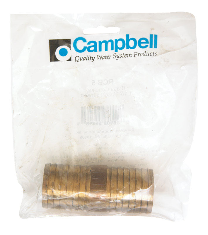 Campbell Red Brass Insert Couple 1-1/4 in. x 3.25 in. L