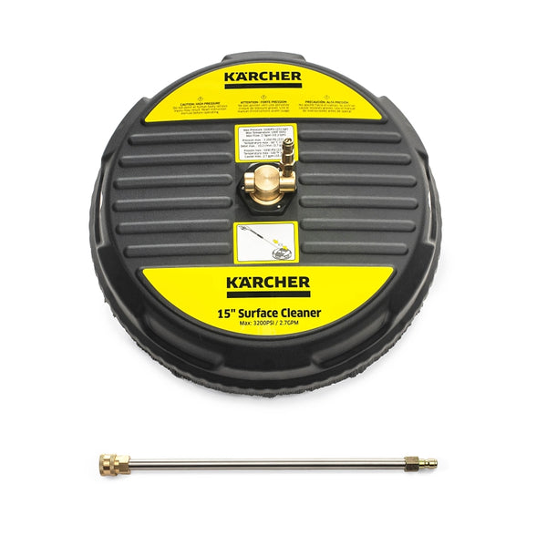 Kärcher 15" Surface Cleaner for Pressure Washers 3200 PSI - 1/4 Quick Connect - 2 Spinning Nozzles and Extension Wand 8.641-035.0