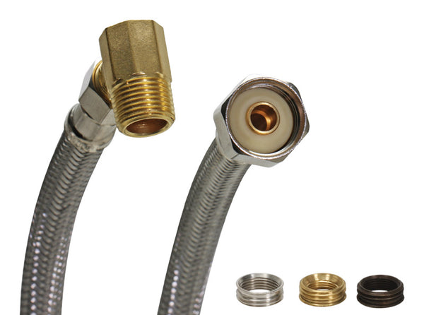 Fluidmaster 1W60CU Dishwasher Connector with Elbow fitting and Universal Size Adaptors, 60-Inch Length